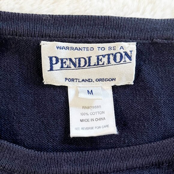 Vintage Pendleton Dark Blue Cotton Pullover Sweater Size Medium‎ - Picture 5 of 5